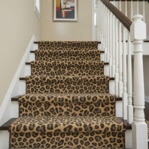 Animal Deluxe Carpet Leopard Gold Stairs