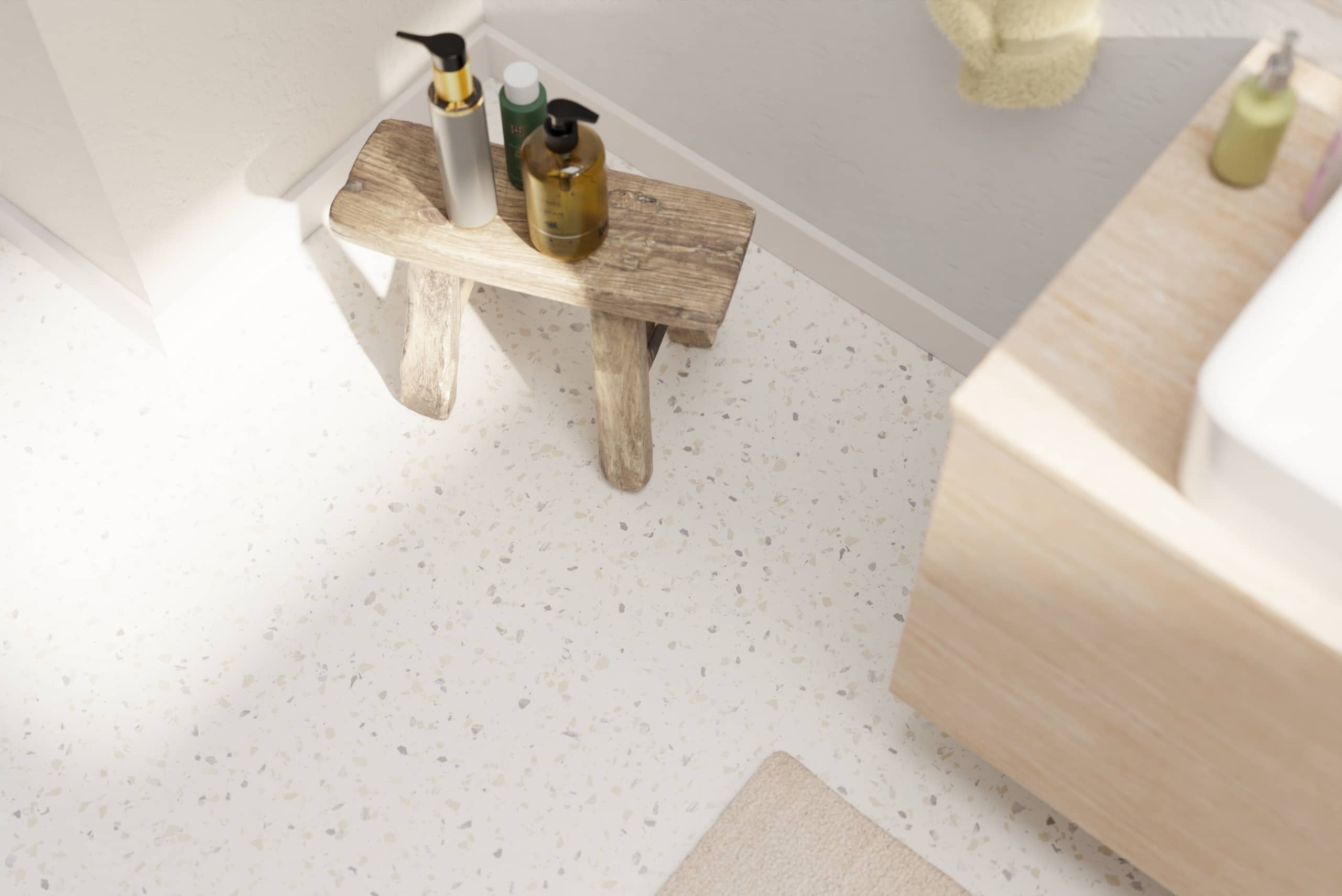 Arianna Sheet Vinyl Terrazzo Milan Bathroom
