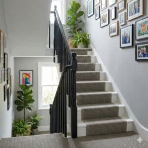 Designer Herringbone Beluga Whale Stairs