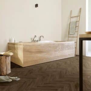Kefi Sheet Vinyl - Walnut Herringbone