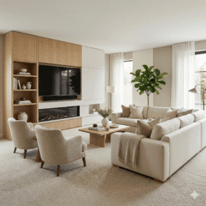 Lifestyle Boucle Vanilla Carpet Living Room