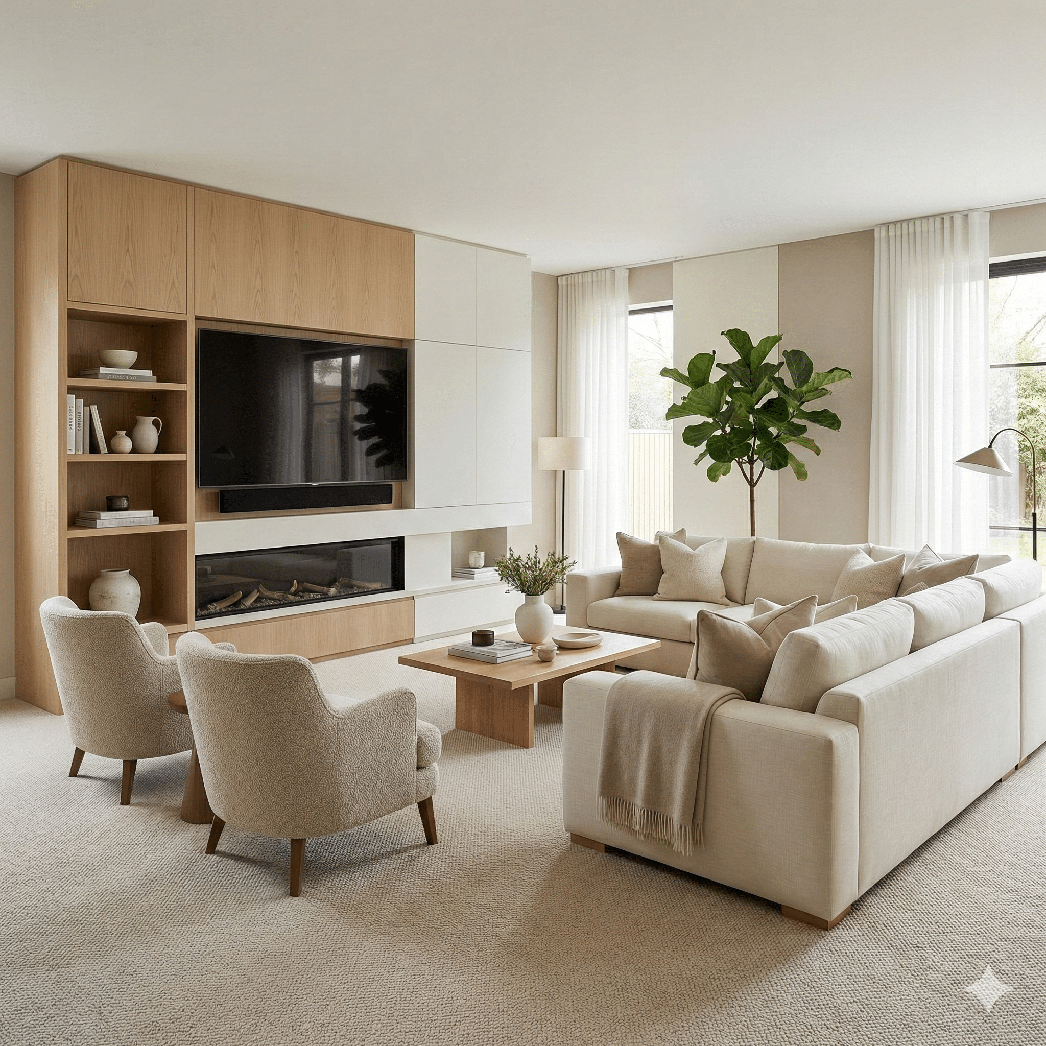 Lifestyle Boucle Vanilla Carpet Living Room