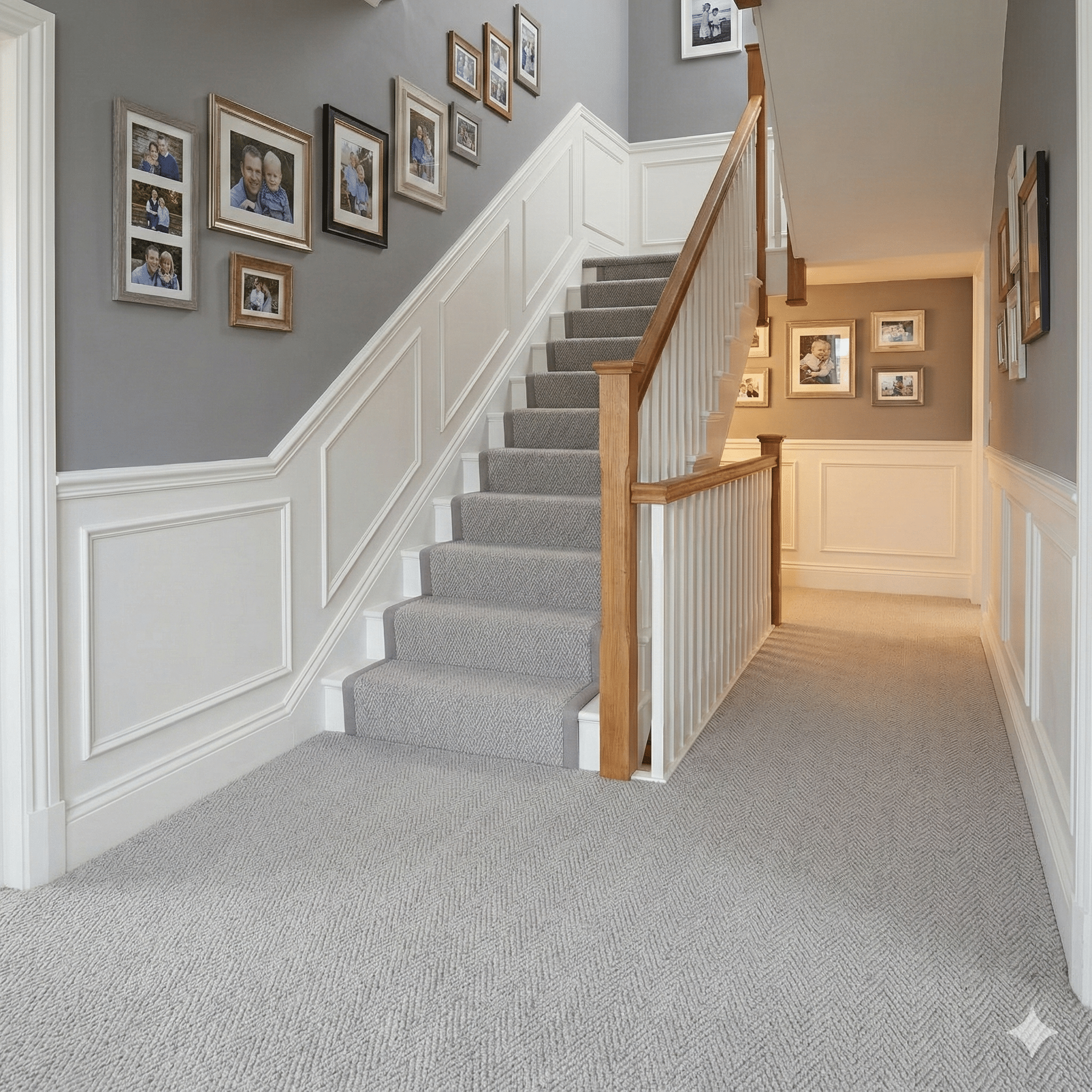 Lifestyle Herringbone Pebble Carpet Hallway