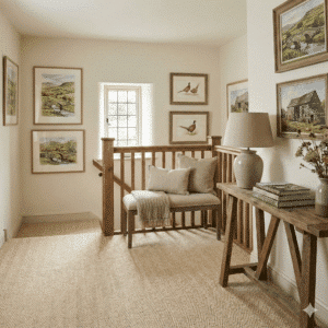 Sisal Herringbone Clay Carpet Hallway