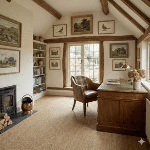 Sisal Herringbone Thatch Carpet Office