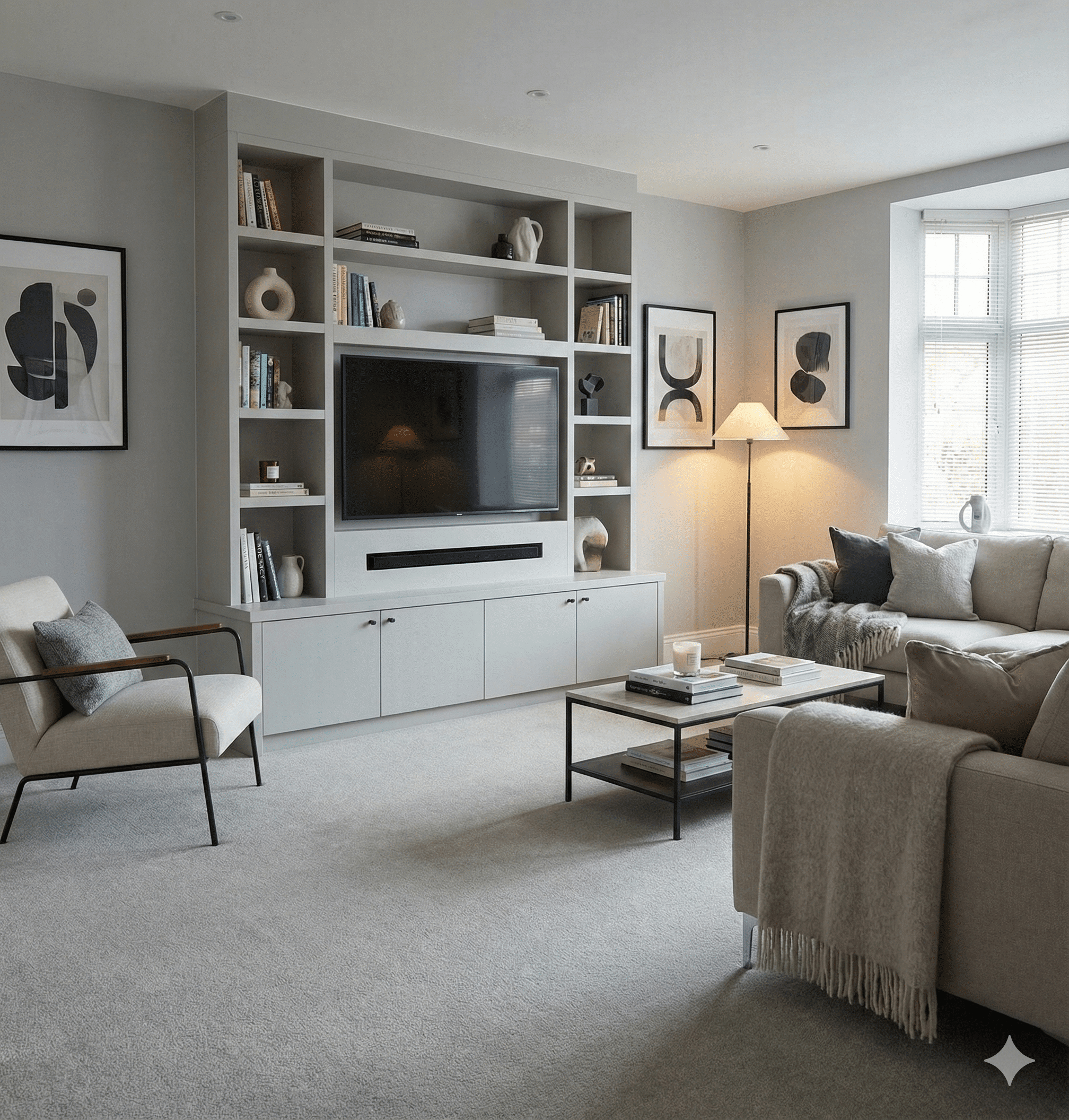 Abundance Fog Carpet in a living room