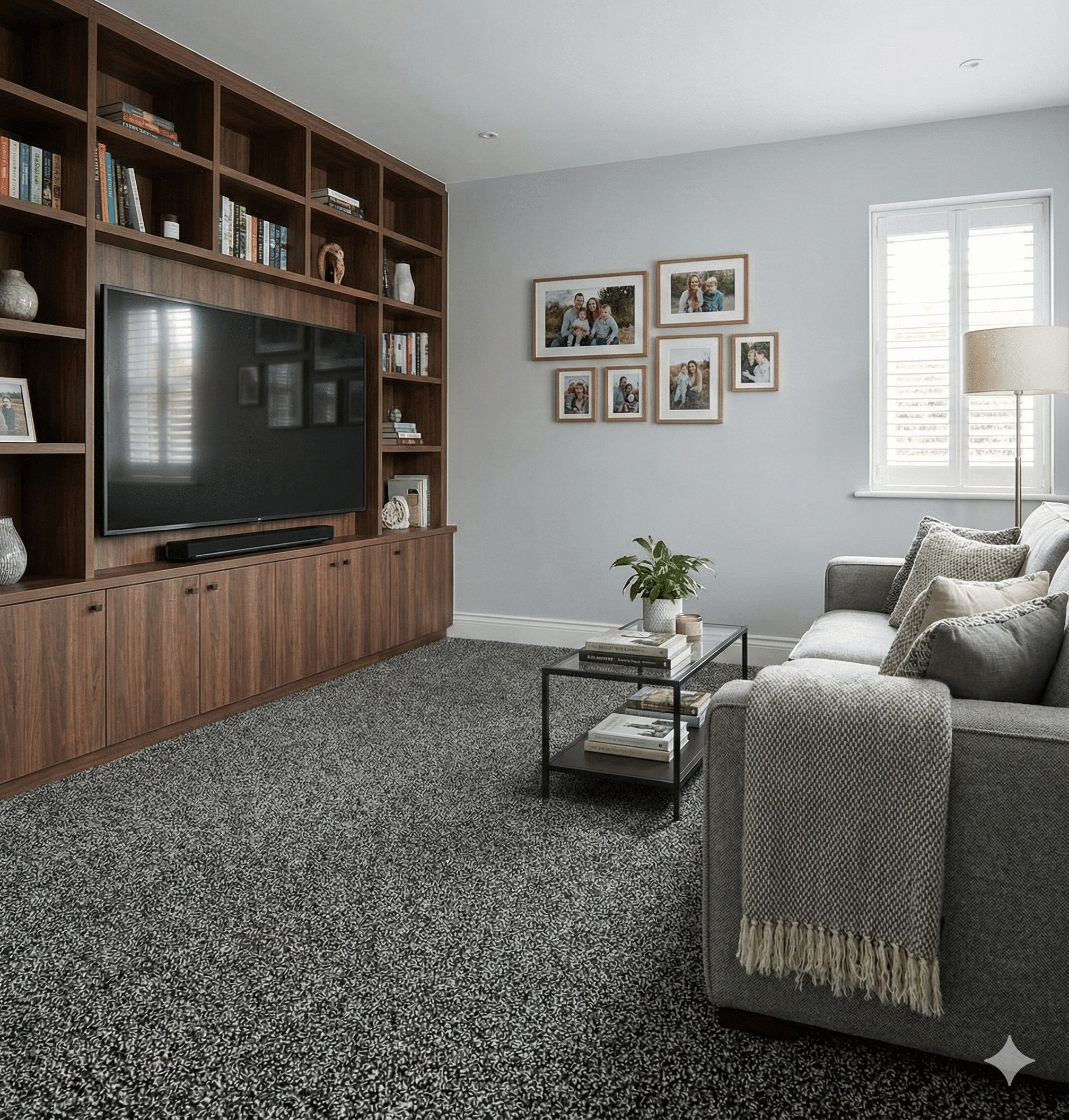 Abundance Midnight Carpet in a living room