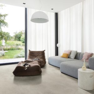 Ajax Sheet Vinyl Grey Marble Living Room