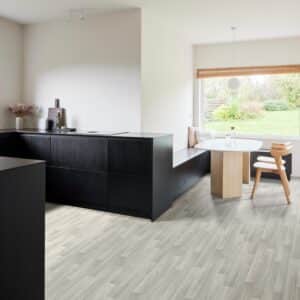 Ajax Sheet Vinyl Grey Woodplank Kitchen