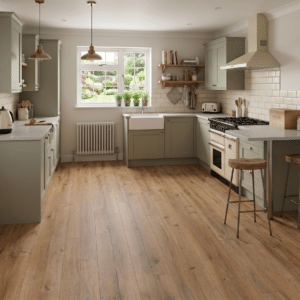 Ajax Sheet Vinyl Knotted Pine Kitchen