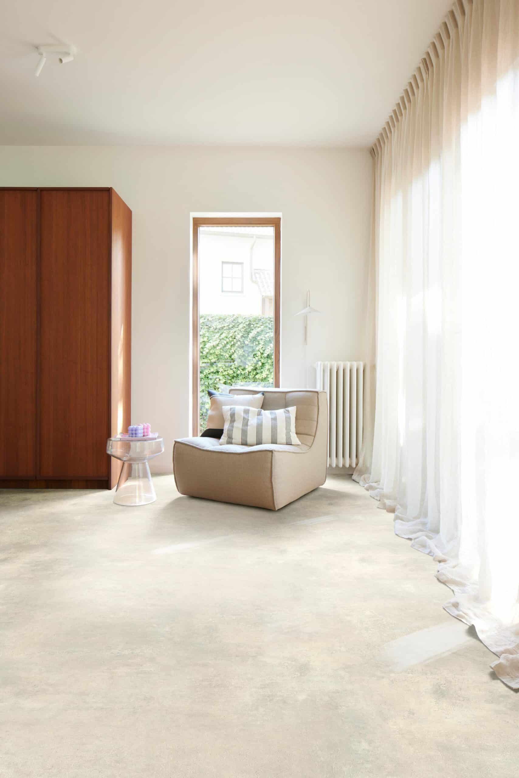 Ajax Sheet Vinyl Light Marble Bedroom