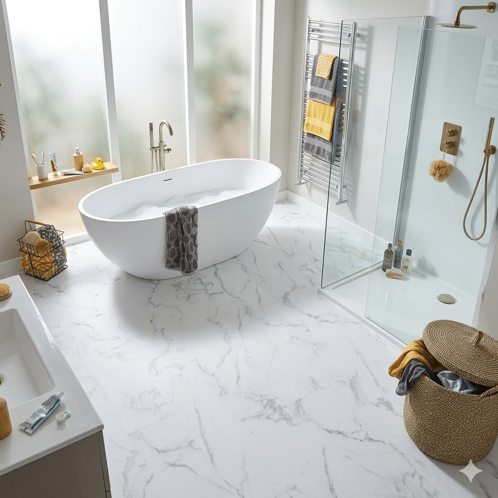 Ashdown 5.5mm White Marble SPC Click LVT