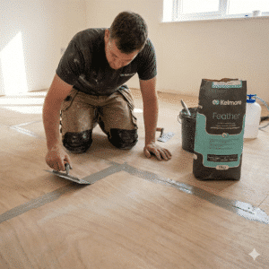 Flooring Feather Finish Application