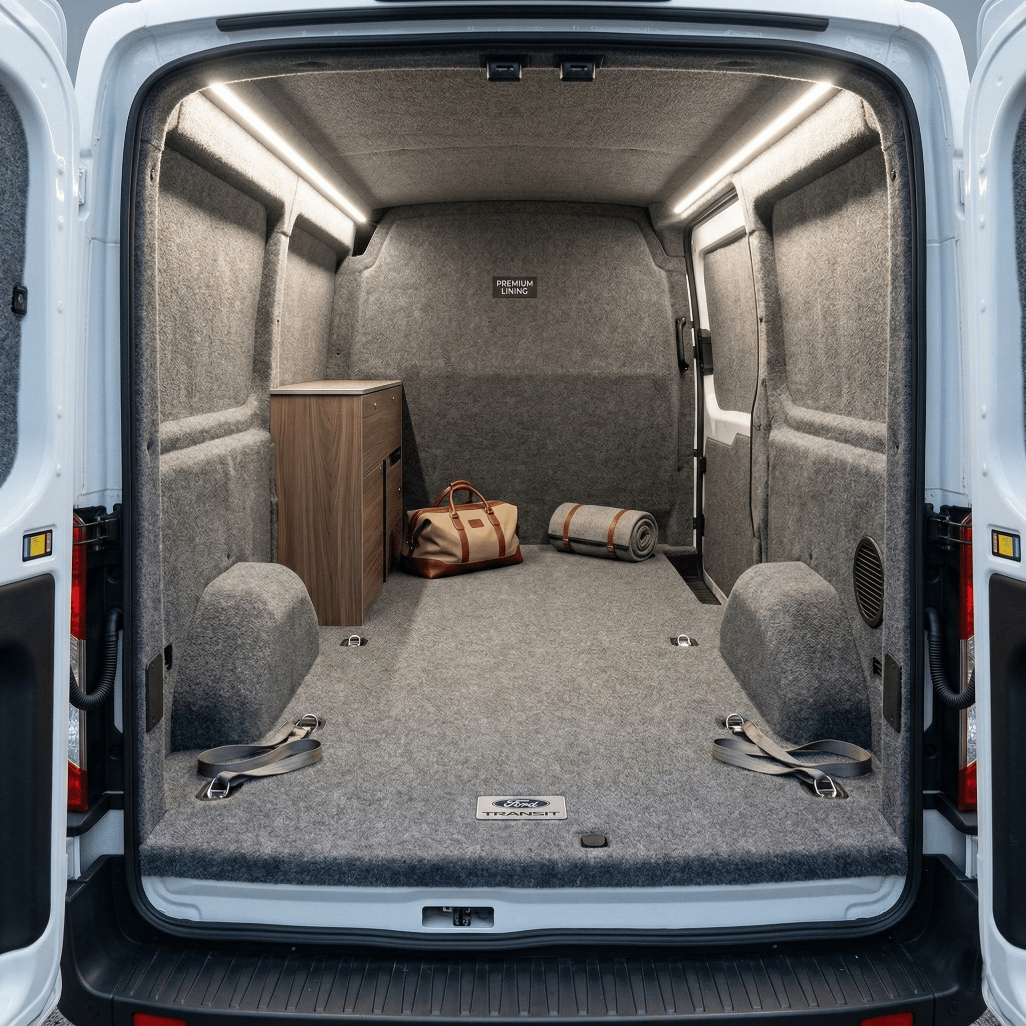 Four Way Stretch Van Lining Light Grey Vehicle