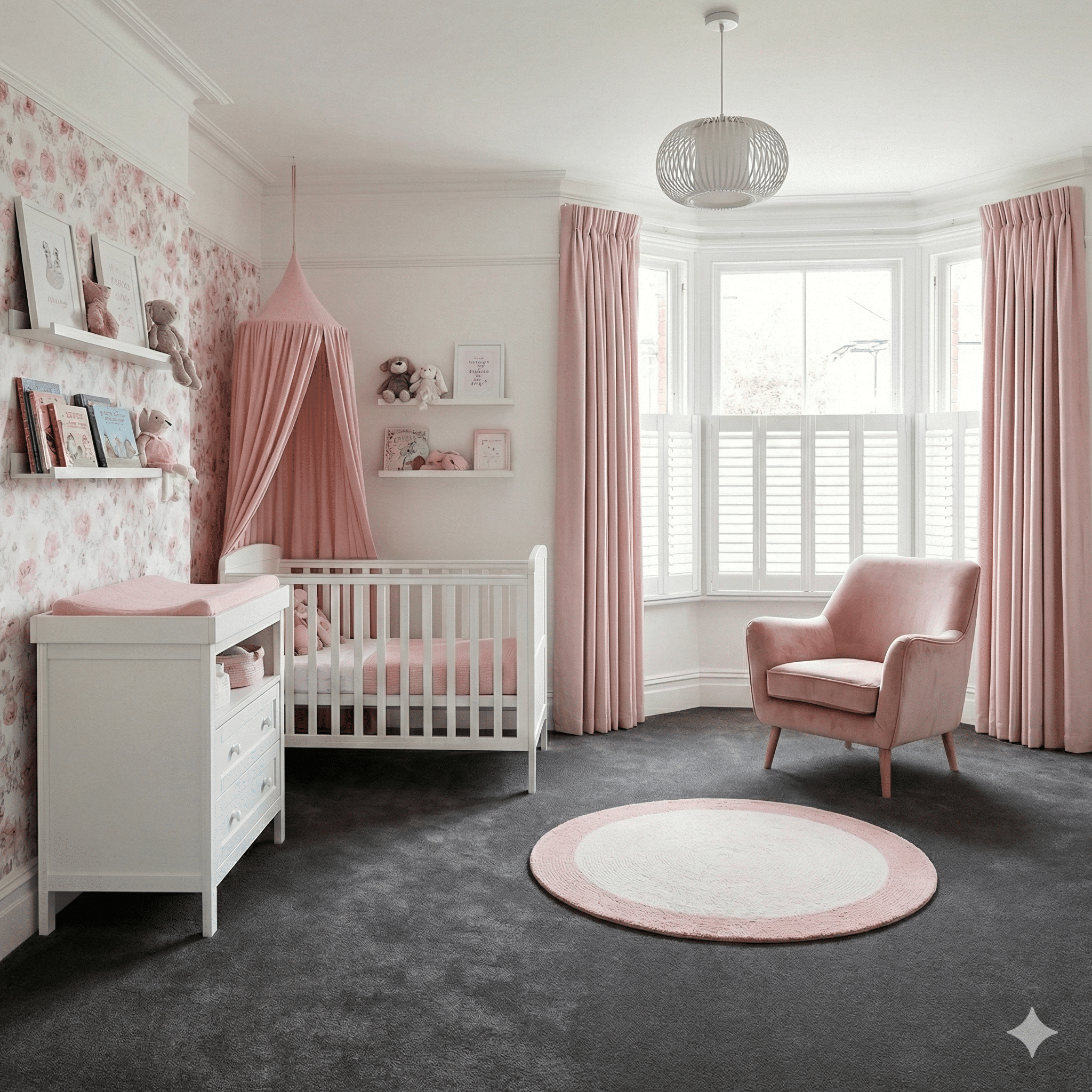 Haven Volcano Carpet in a bedroom