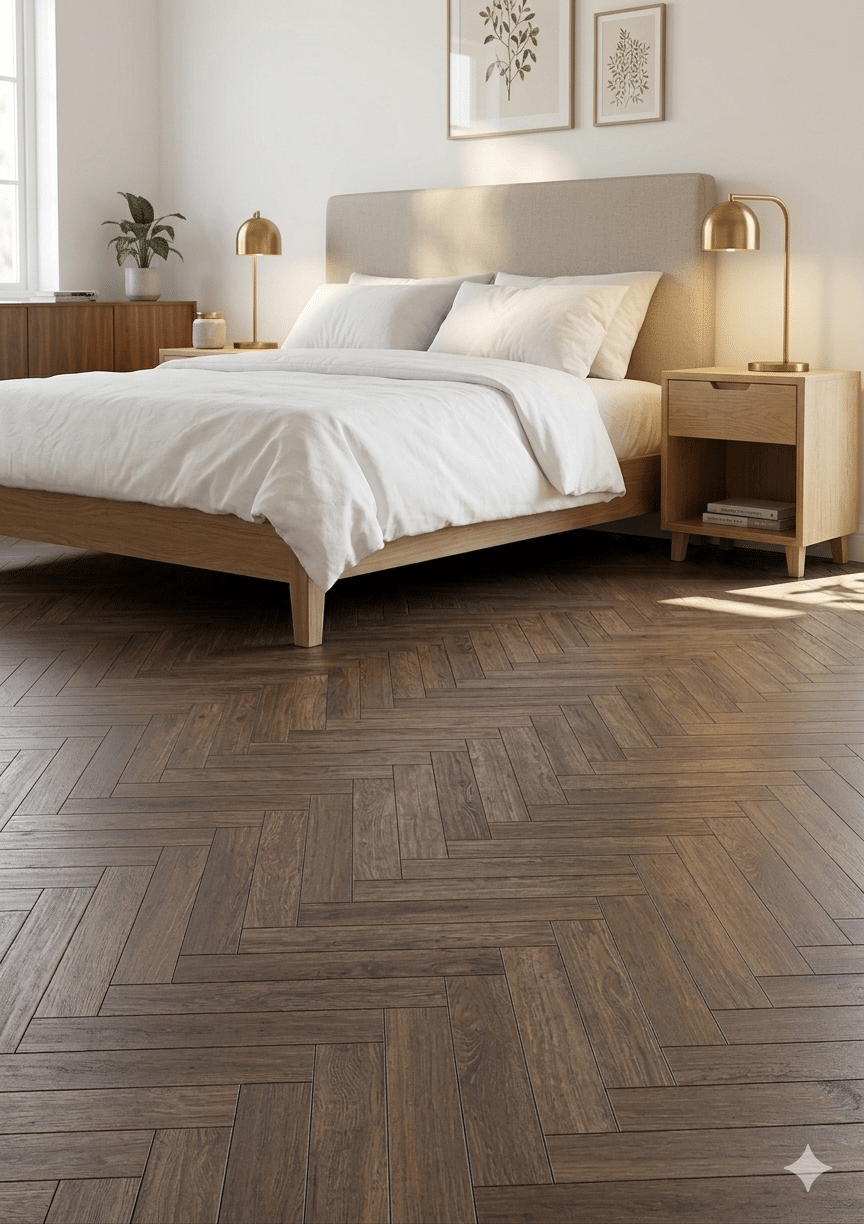 Heritage 2.5mm Bracken Oak Herringbone LVT 400 x 100mm