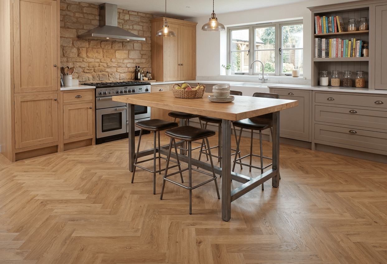 Heritage 2.5mm Nottingham Oak Herringbone LVT 400 x 100