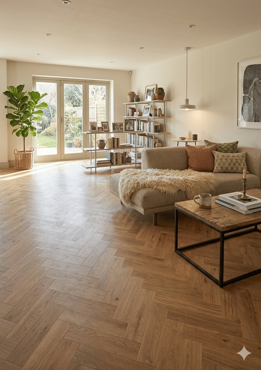 Heritage 2.5mm Sherborne Oak Herringbone LVT 400 x 100