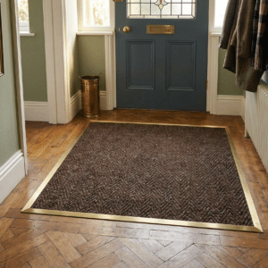 Herringbone Contract Matting Brown Doorway