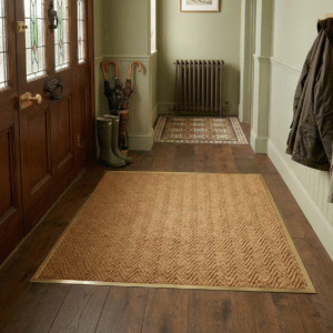 Herringbone Contract Matting Light Brown Doorway