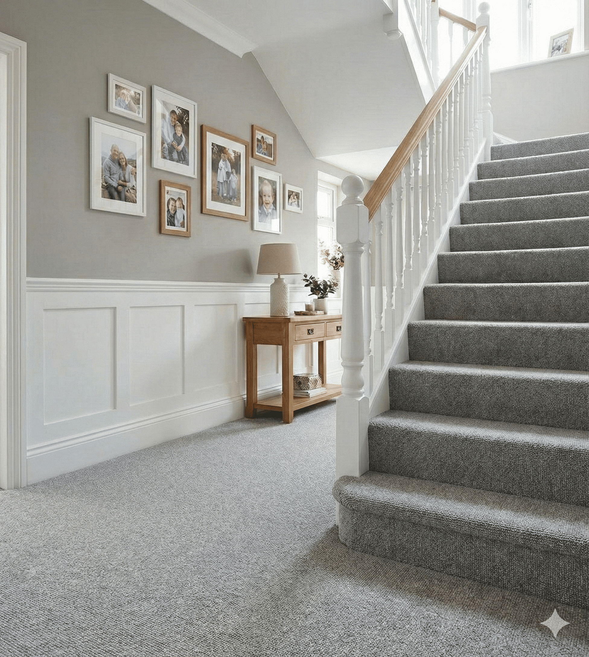 Homestead Wool Cobble Carpet in a stairs