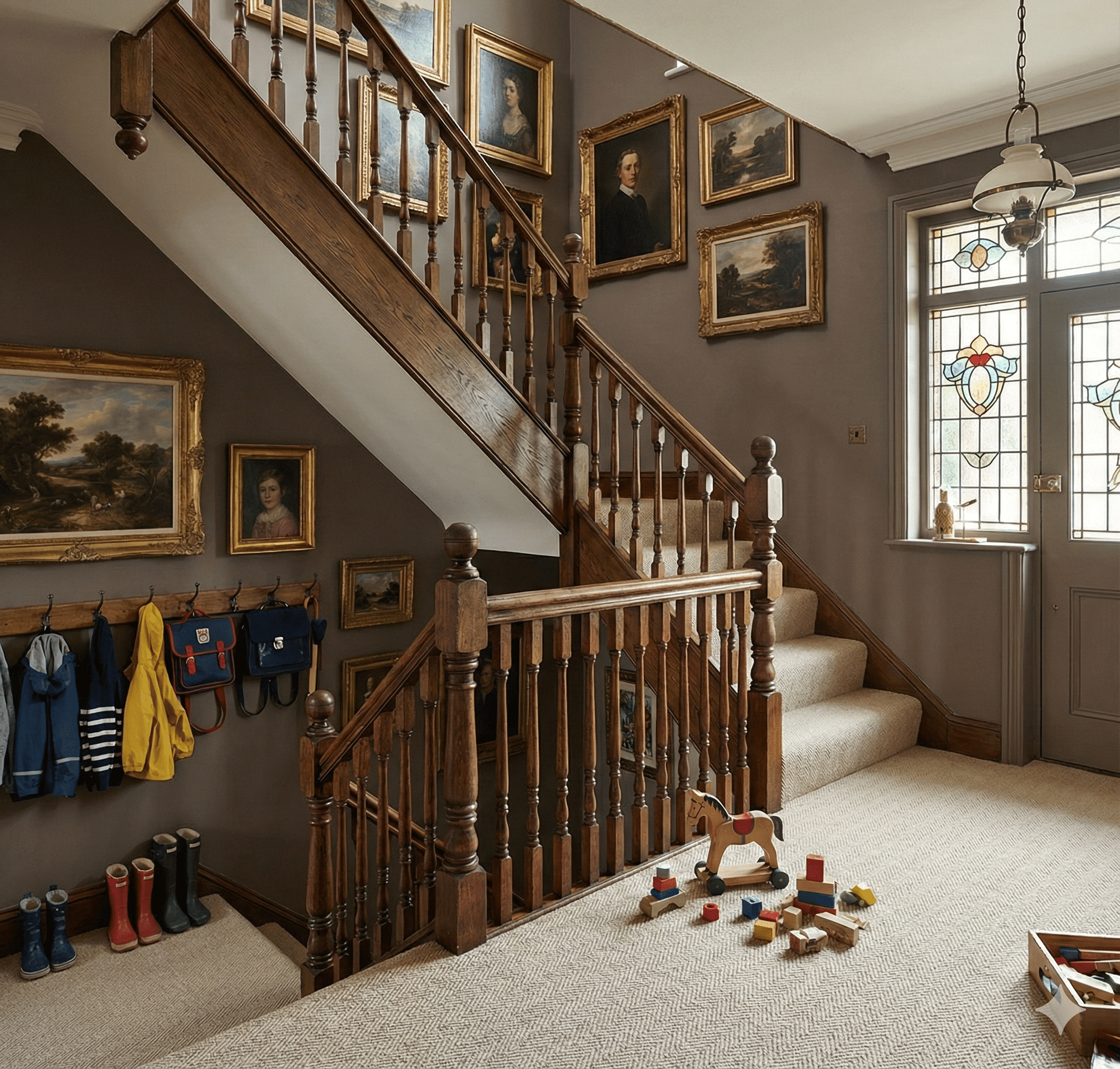 Homestead Wool Herringbone Carpet – Madagascar in a stairs
