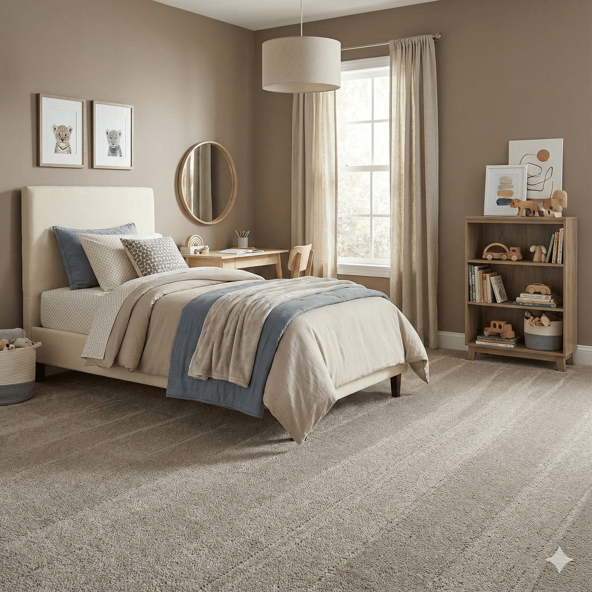Homestyle Snowcrab Carpet in a bedroom