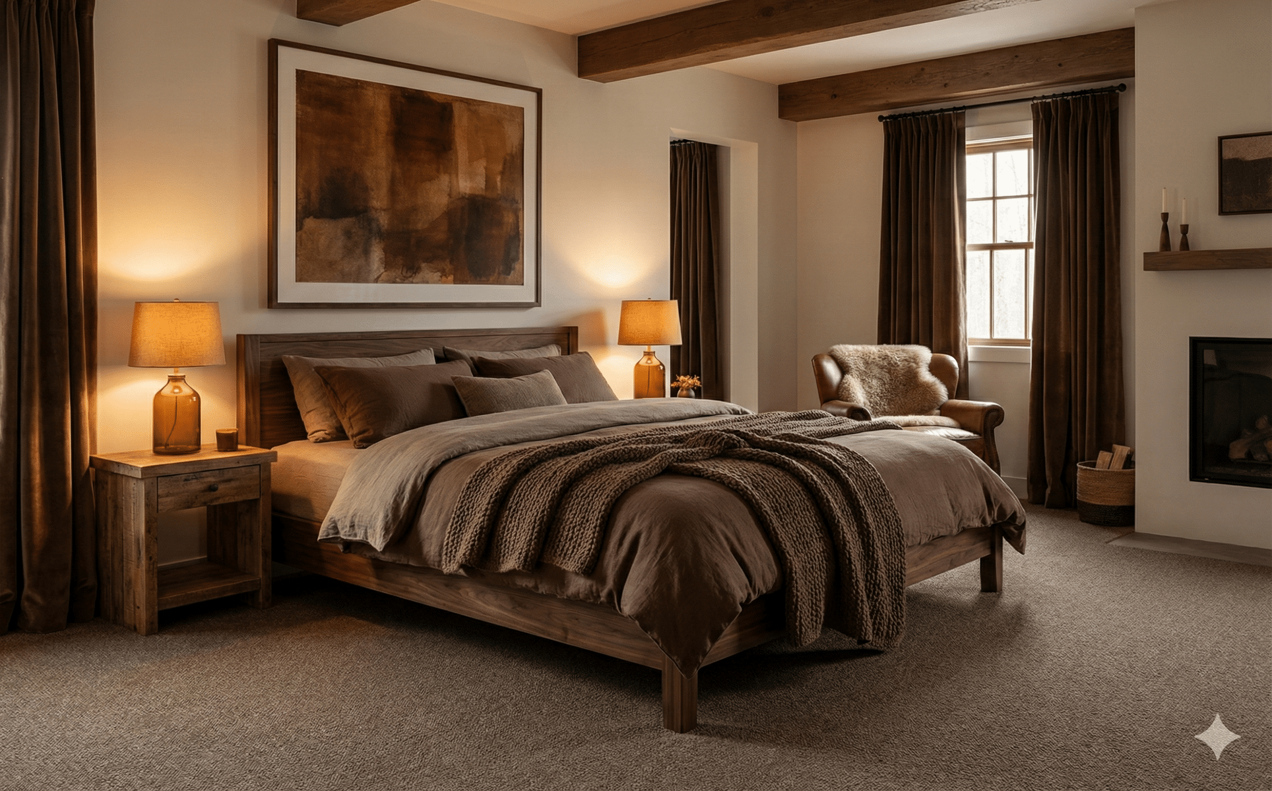 Maison Imperial Carpet Husk Scaled 1 in a bedroom