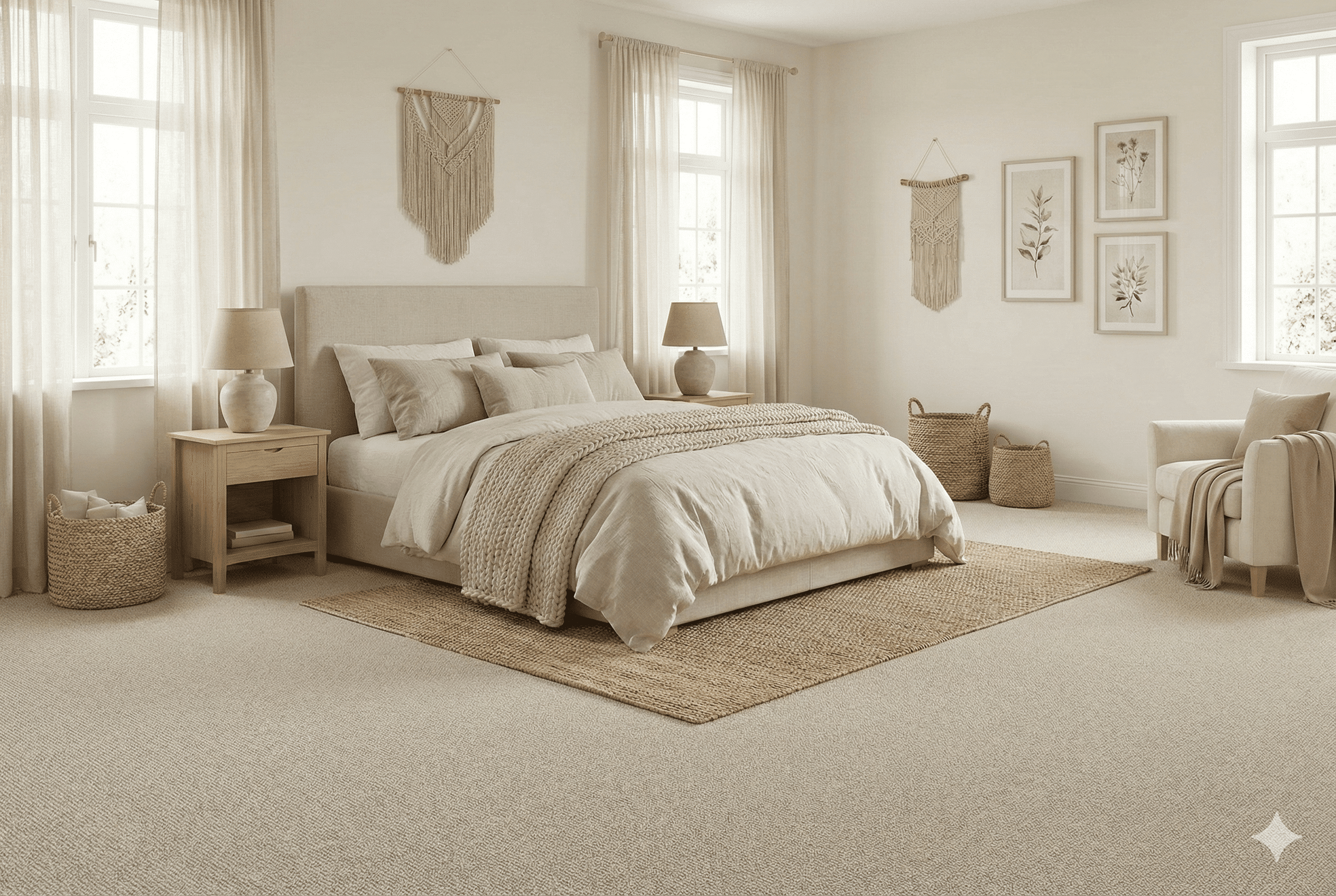 Maison Imperial Crust Carpet in a bedroom