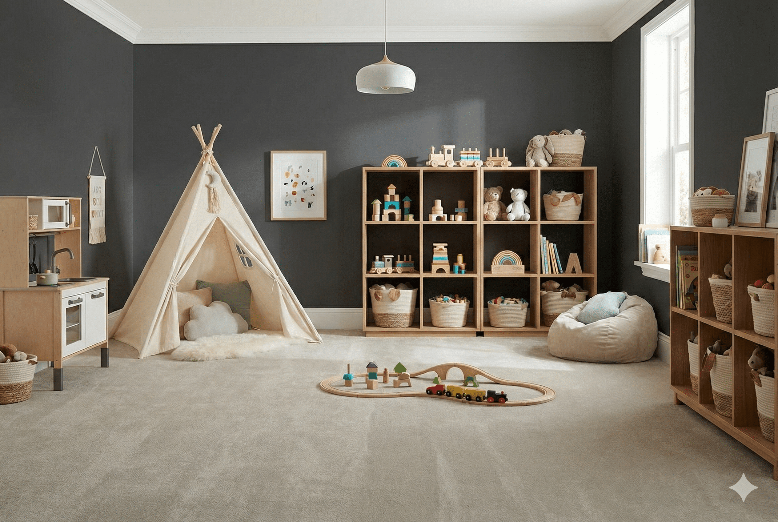 Maison Imperial Stucco Carpet in a bedroom
