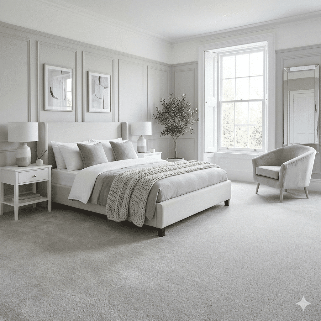 Pillowtex Mineral Carpet in a bedroom