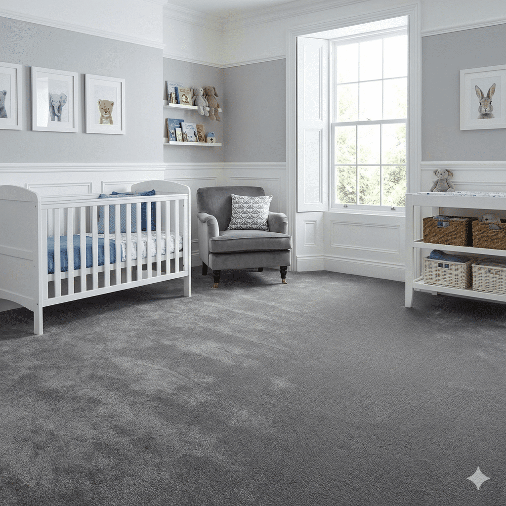 Pillowtex Pearl Carpet in a bedroom