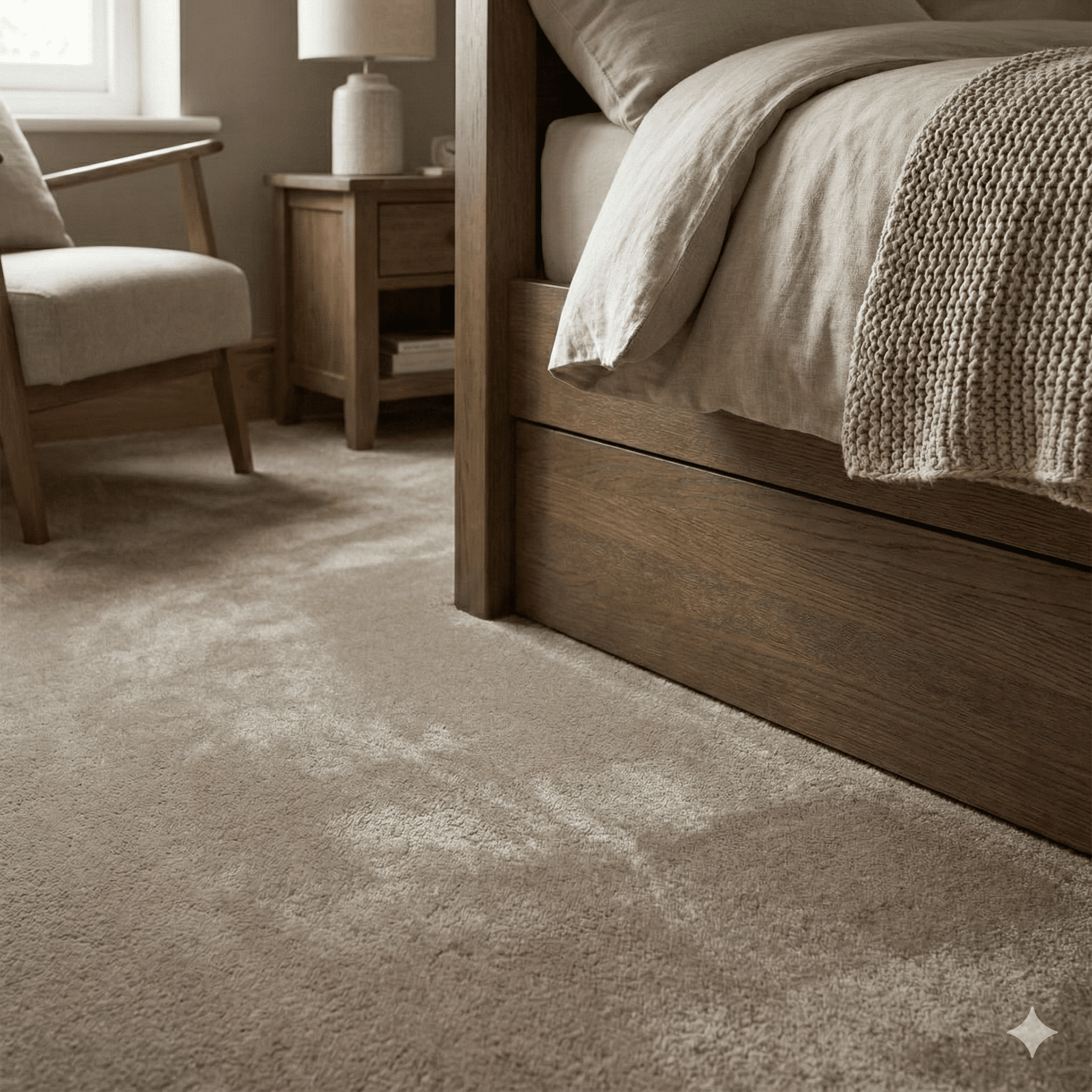 Pillowtex Toffee Carpet in a bedroom