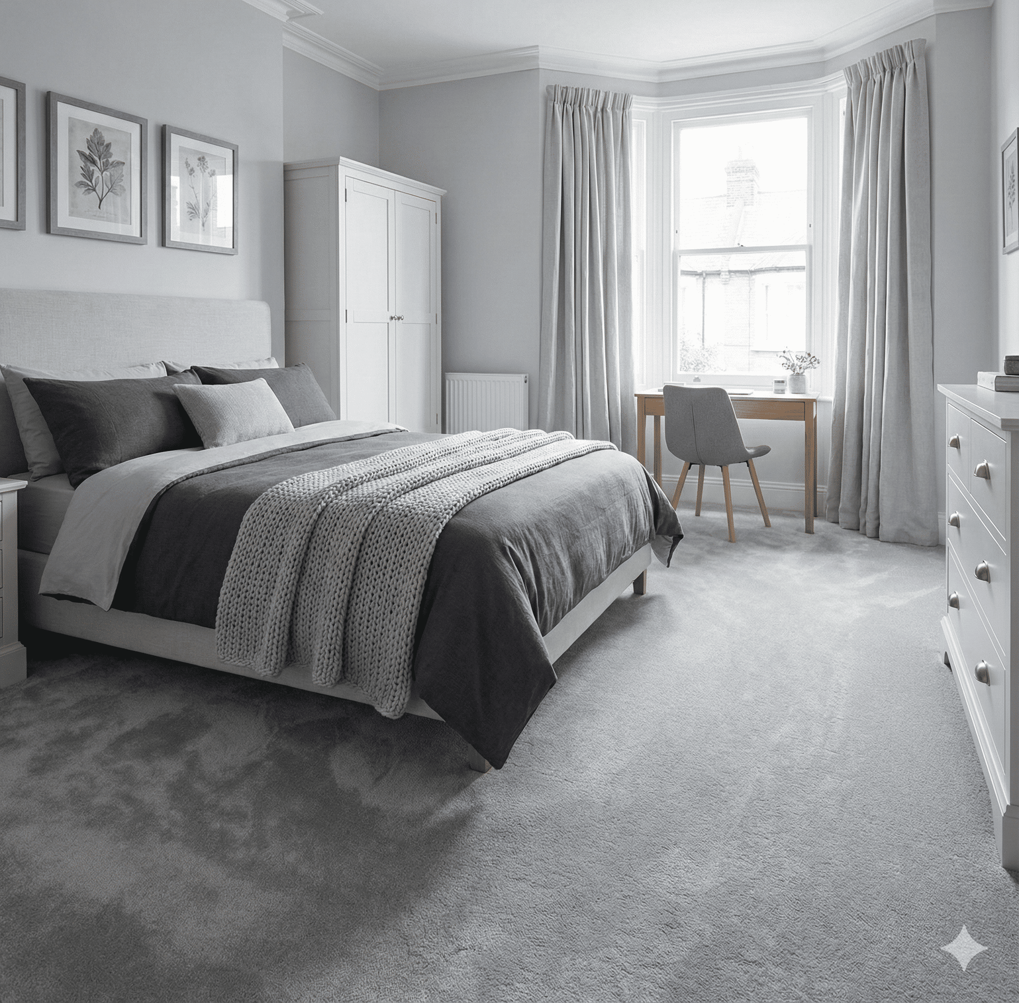 Princess Deluxe Pearl Carpet in a bedroom