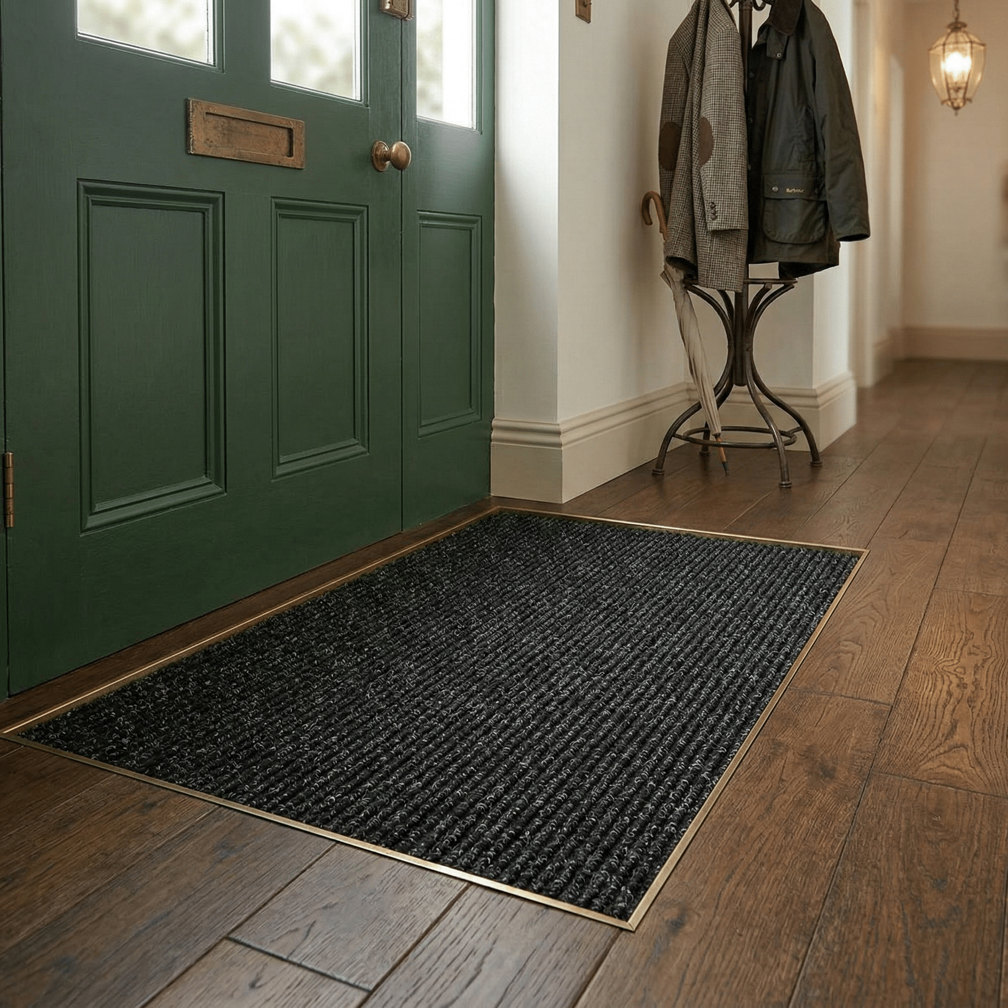 Ribbed Contract Matting Black Doorway