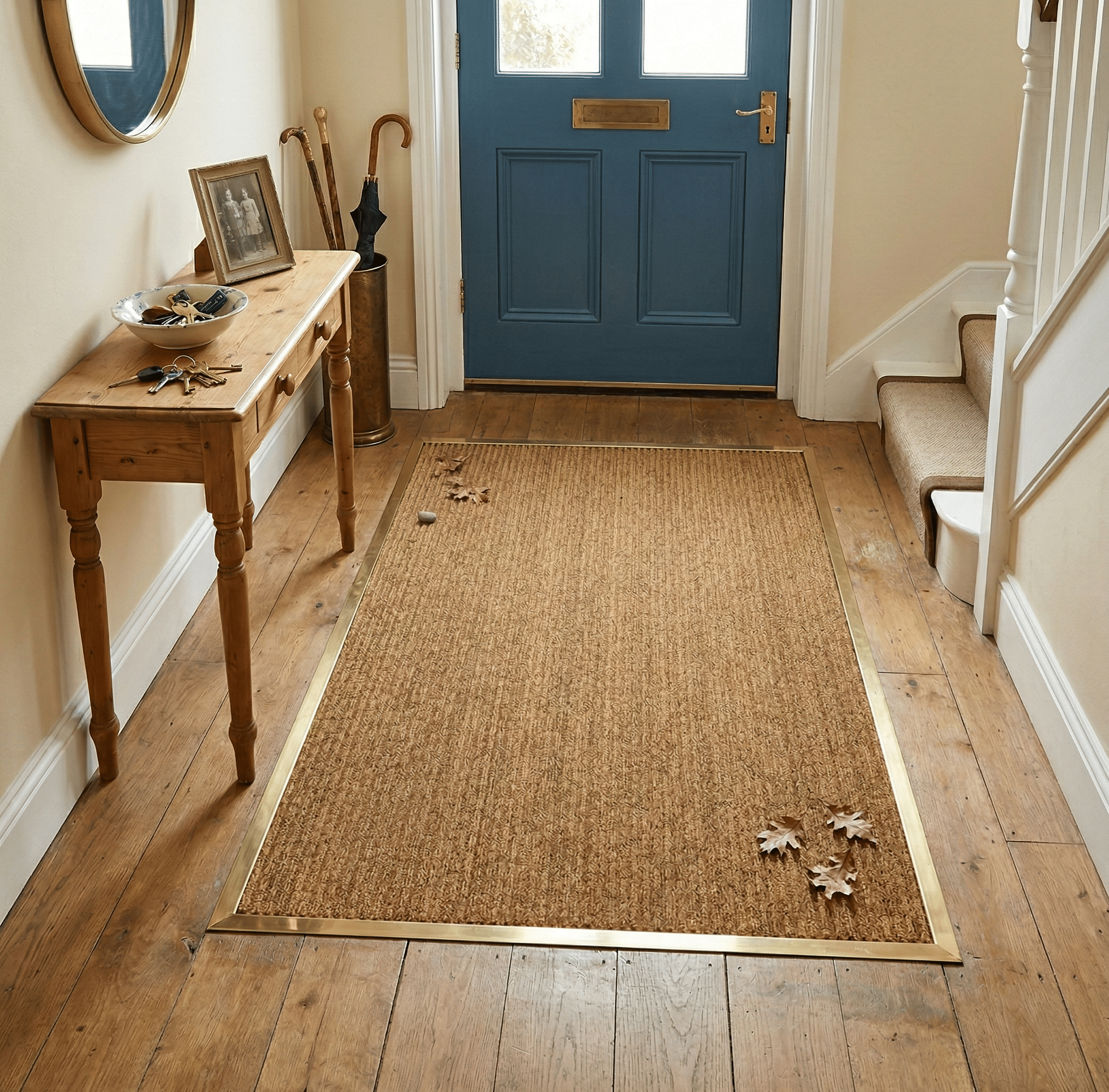Ribbed Contract Matting Light Brown Hallway