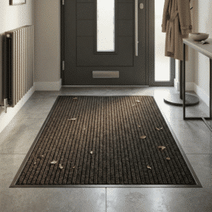 Ribbed Entrance Barrier Matting Brown Hallway