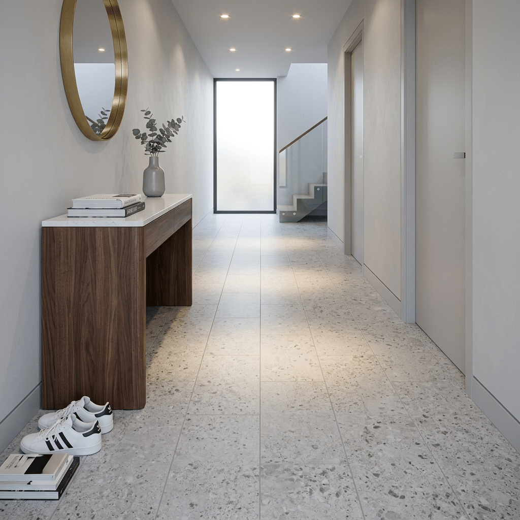 River Stone 2.5mm Grey Terrazzo LVT Tile