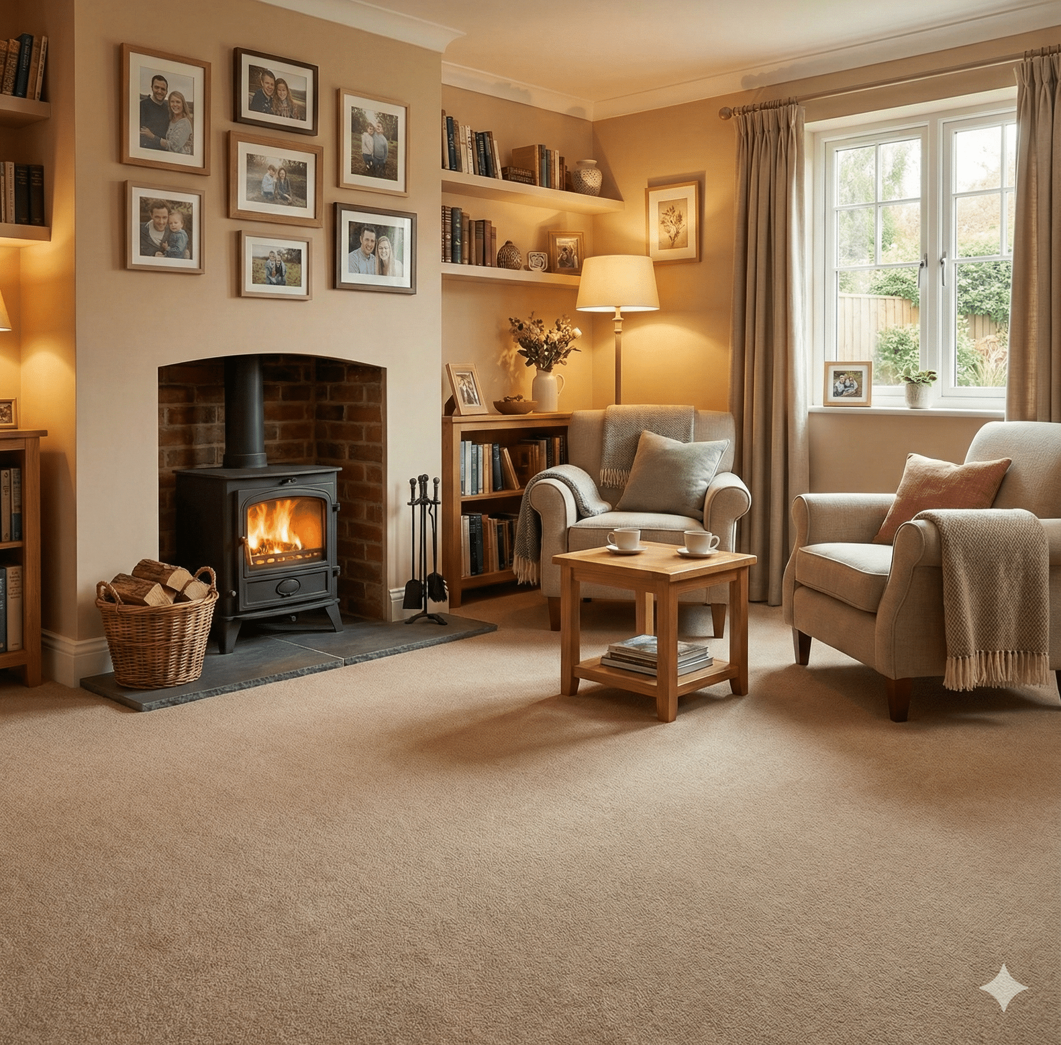 Ultimo Dune Carpet in a living room