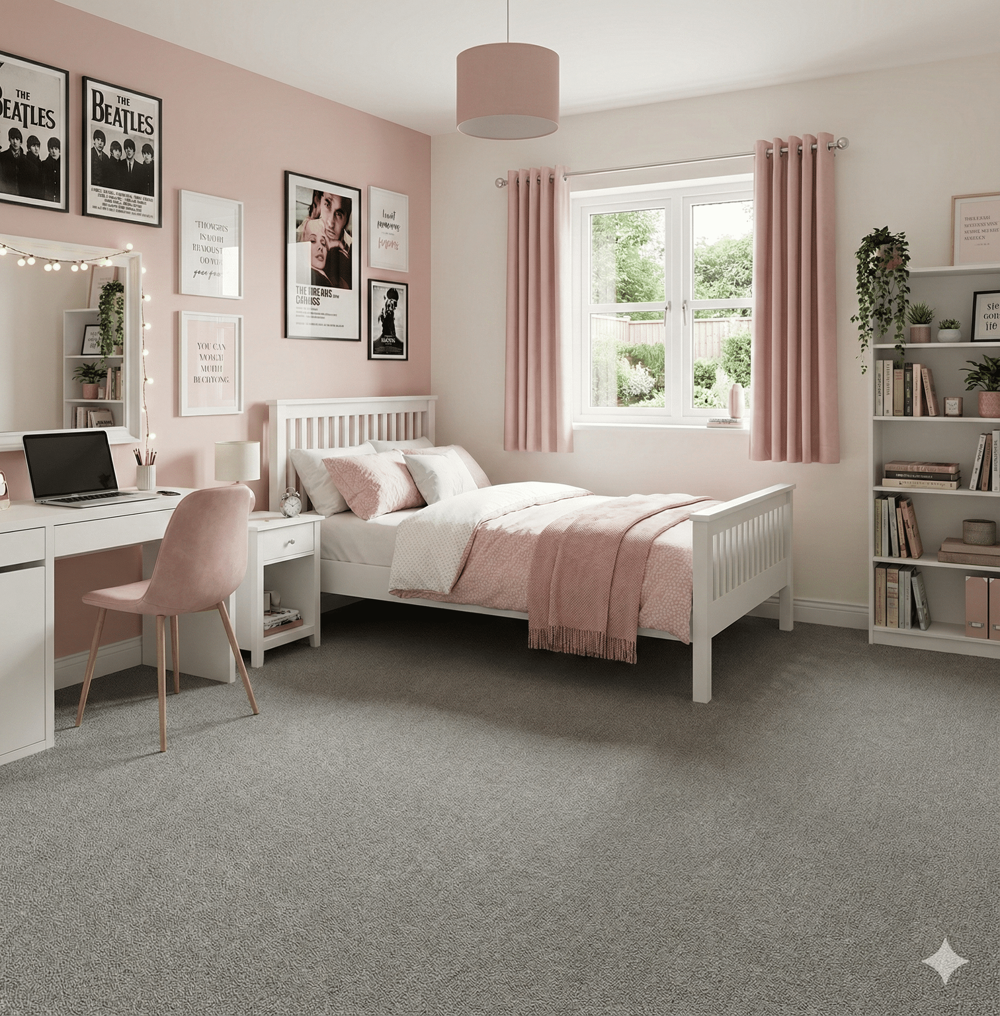 Ultimo Gravel Carpet in a bedroom
