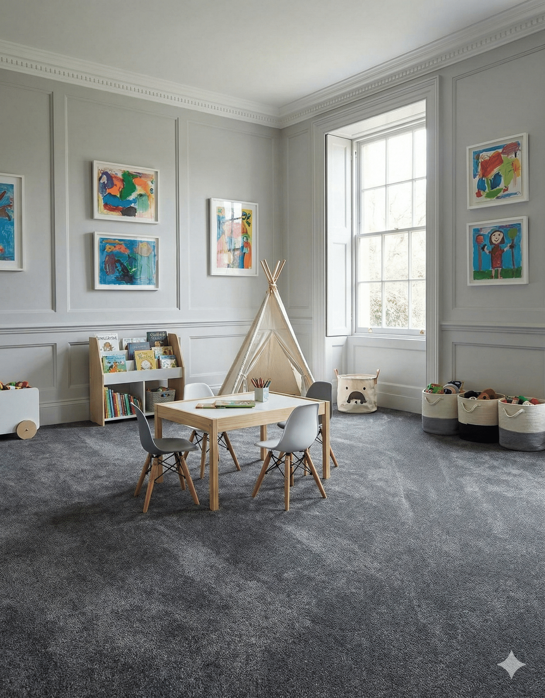 Venti Battleship Carpet in a playroom