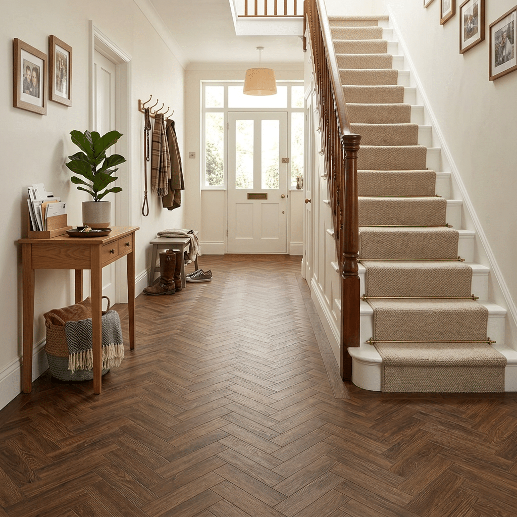 Woodland 2.5mm Burnt Timber Parquet LVT 610 x 122