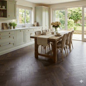 Woodland 2.5mm Cathedral Oak Herringbone LVT 400 x 100