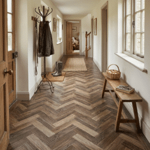 Woodland 2.5mm Coffee Limed Oak Parquet LVT 610 x 122