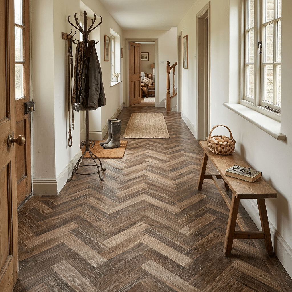 Woodland 2.5mm Coffee Limed Oak Parquet LVT 610 x 122