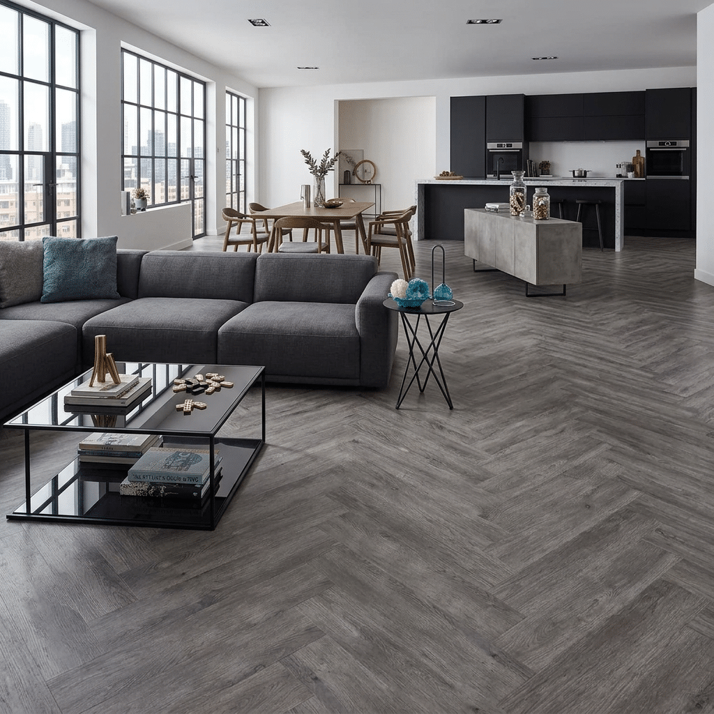 Woodland 2.5mm Grey Weathered Wood Parquet LVT 610 x 122