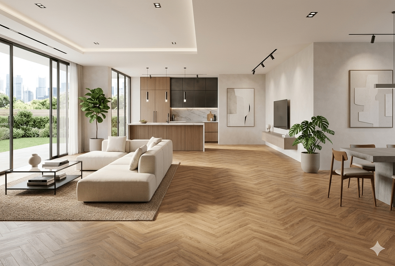 Woodland 2.5mm Hollow Oak Parquet LVT 610 x 122