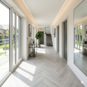Woodland 2.5mm Snowy Oak Parquet LVT 610 x 122