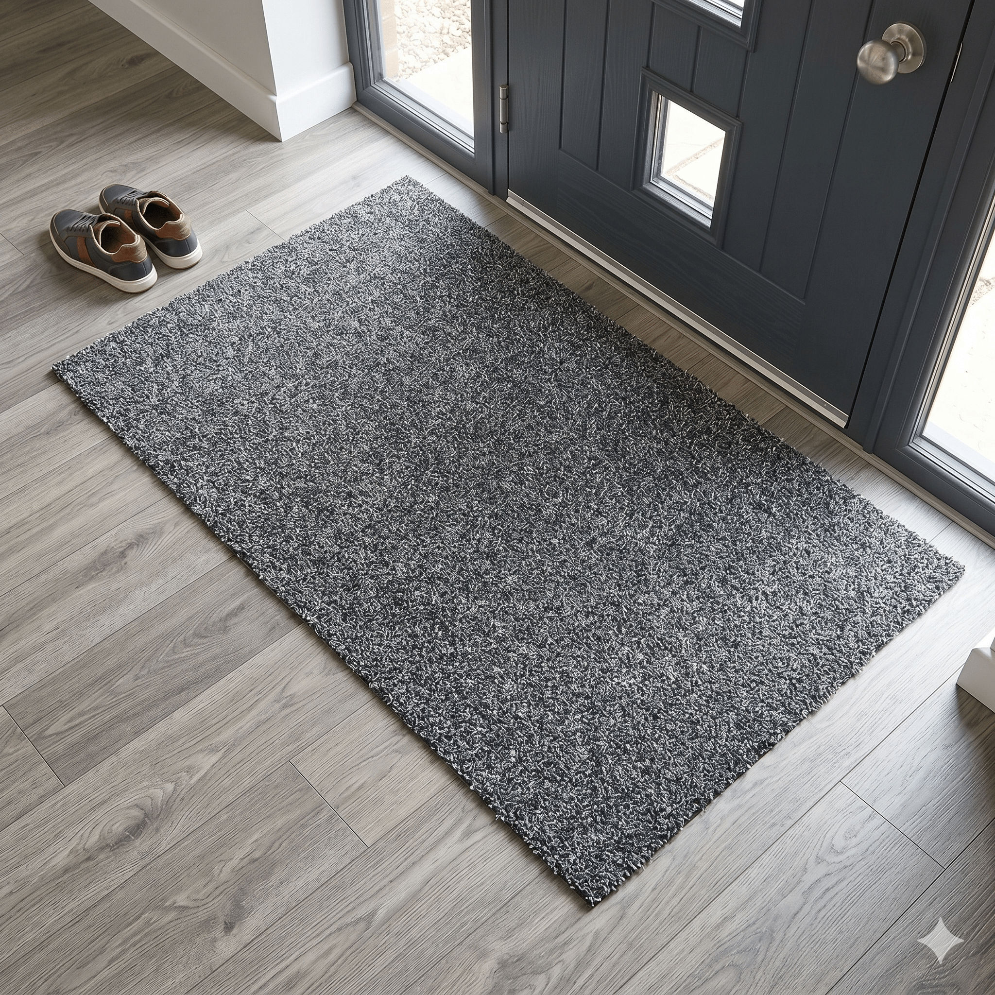 Washable Door Mat Raincloud Grey Blue