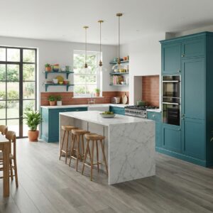 Nectar Sheet Vinyl – Frozen Timber in a kitchen